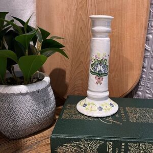 HAND-PAINTED PORTUGUESE CERAMIC CANDLE HOLDER – VINTAGE CHARM